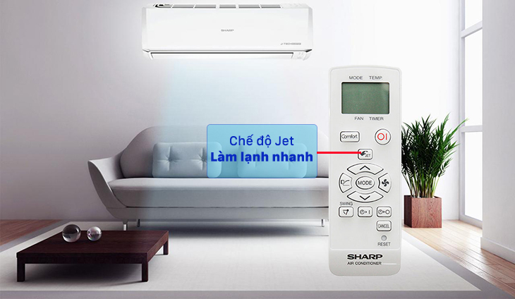 Chế độ Jet làm lạnh nhanh trên máy lạnh Sharp