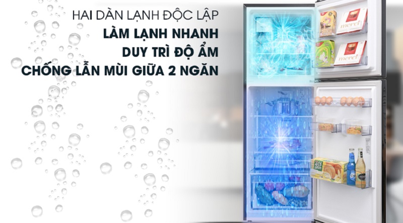 Công nghệ làm lạnh: NeoFrost 2 dàn lạnh độc lập - Tủ lạnh Beko Inverter 250 lít RDNT250I50VWB