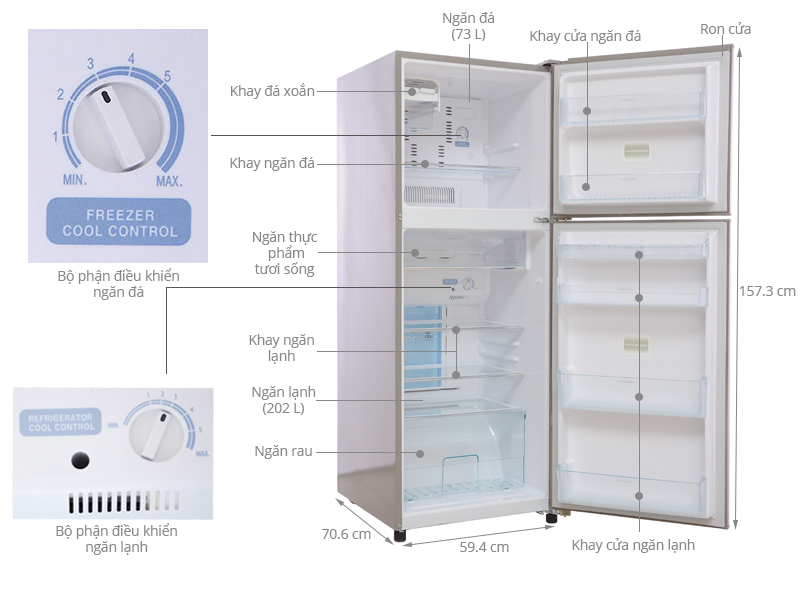 Thông số kỹ thuật Tủ lạnh Toshiba 275 lít GR-R32FVUD