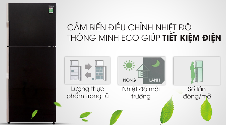 Cảm biến Eco hiện đại - Tủ lạnh Hitachi Inverter 365 lít R-VG440PGV3