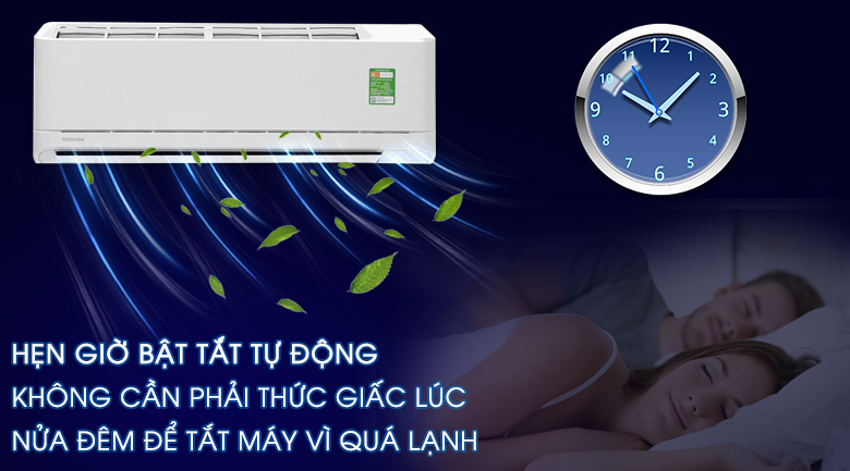 Hẹn giờ bật/tắt máy - Máy lạnh Toshiba 1.0 HP RAS-H10QKSG-V